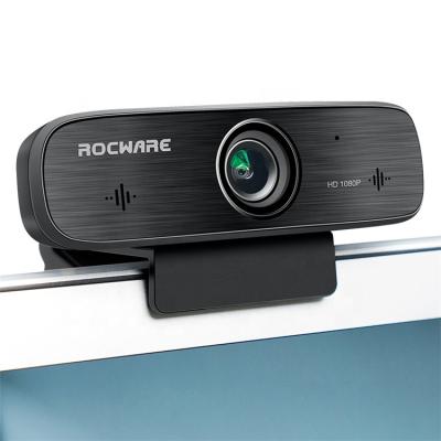 China Automatic Translation Rocware 1080P 30fps Focus Video Conferencing Webcam With Built In Privacy Cover USB2.0 Camera Mini HD 1080P RC19 for sale