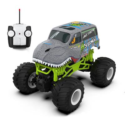 China New Arrival 1:16 Dinosaur Shape Riding Bigfoot Off-Road Dinosaur Stunt Car Toy High Speed ​​Electric T-Rex Remote Control Toys For Kids Boys for sale