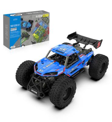 China RC Car 2022 STEM 2.4G Assembly Vehicle Building Kit Brick Block Race Truck RC Building Toy Remote Control Car For Boys Educational Smart Age 8+ for sale