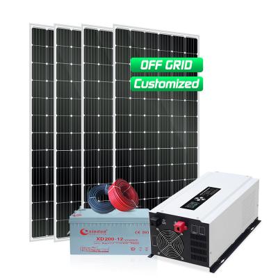 China 12v Home Solar Power System 1000 Watt Kw 5kv 3kva 1 Kw 5 6 1 Kva Residential Full House AC Backup Solar System Off Grid for sale