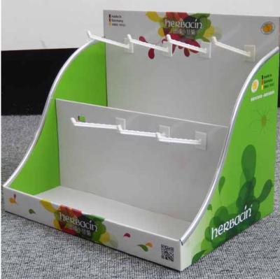 China Store Cardboard Counter Display Unit With Hooks for sale