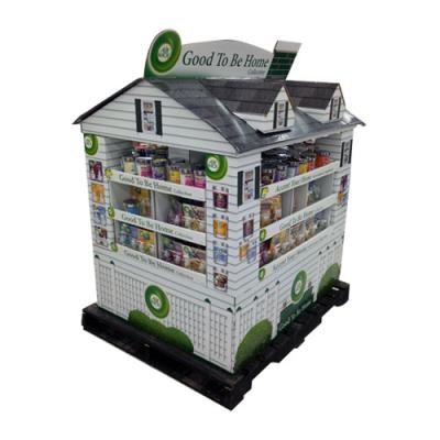 China 4 Facing Cardboard Display Stand House Shape for sale