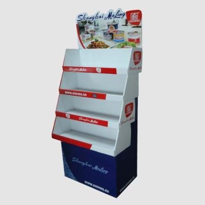 China 4 Tiers Cardboard Floor Display Stand for sale