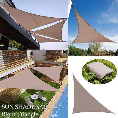 China Factory Khaki Waterproof Home Outdoor Cover Patio Canopy Garden Sail Oxford 300D Sun Block Tent Decoration Umbrella Triangle UV for sale