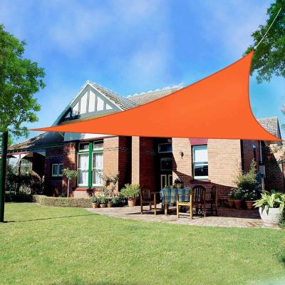 China Factory Orange Oxford 300D Sun Shade Sail Garden Block Tent Decoration Umbrella Triangle Home Outdoor Waterproof Patio Canopy Cover Uv Triangle for sale