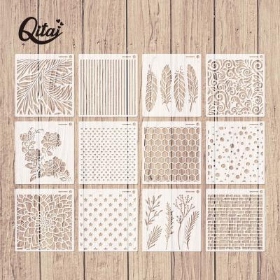 China Painting/Drawing/Decoration 12pcs Scrapbooking /DIY/ PET Plastic Drawing Stencil Set For Kids Painting Craft for sale