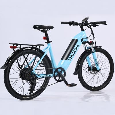 China Hot selling aluminum alloy city ebik women with basket/cheapest 350w e bike warehouse in Europe/city bicycle lady electric e-bike double seats for sale