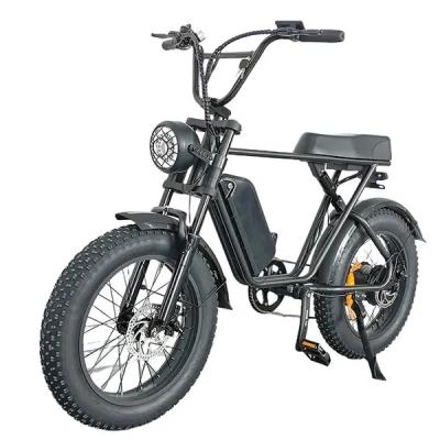 China EU Warehouse Retro eBike 1000w E Fatbike Full Suspension Aluminum Alloy Stealth Bomber 1000 Watt Fat Bike 20inch Fat Bike For Men Woman for sale