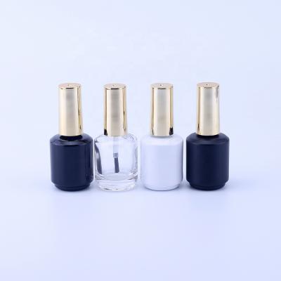 China Low Moq 15ml 15cc Free Sample Personal Care Personal Care Color Coated Gel Empty Round Glass Bottle For Gel In Stock for sale