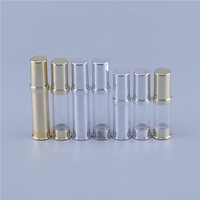 China Personal Care 5ml10ml 15ml 20ml 30ml Gold Airless Bottles Cosmetic Cream Bottles With Pump Luxury Travel Packing Plastic Bottles for sale