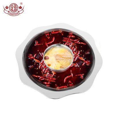 China Viable Keep Hot Pot Food Stainless Steel Hot Pot Divided Pot With Divider for sale