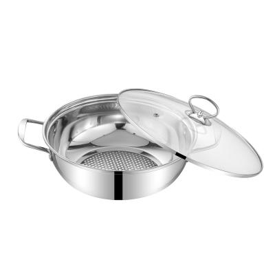 China Stocked Hotpot Stainless Steel Hot Pot Cooking Pot For Kitchen for sale