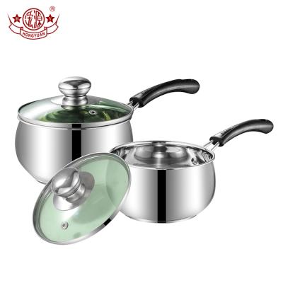 China Sustainable Different Thickness Milk Pot Stainless Steel Cooking Pot With Bakelite Handle for sale