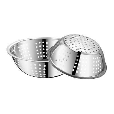 China Sustainable Kitchen Stainless Steel Colander And Strainer Vegetable Drain Basket for sale