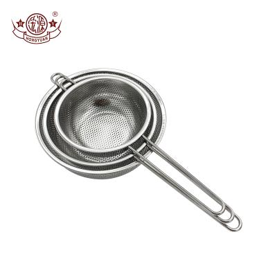 China Stainless Steel Multi Function Single Handle Small Hole Colander Dense Dense Drain Basket for sale