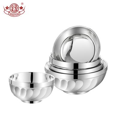 China Sustainable Stainless Steel Kitchen Mixing Bowls Metal Kitchenware Serving Rice Bowl Stainless Bowl for sale