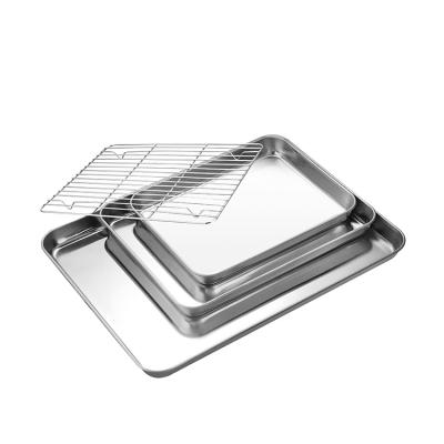 China Stocked wholesales factory supplier 430 stainless steel BBQ tray baking pans for sale