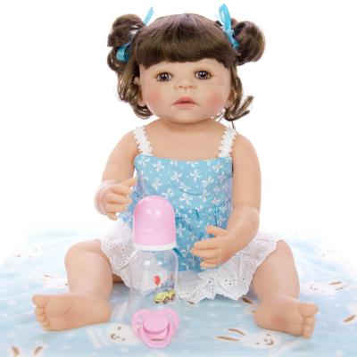 China Lovely Baby Dolls 55cm Girl Doll Soft Silicone Reborn Real Baby Dolls Wholesale Soft Toys for sale