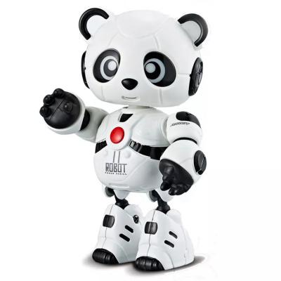 China Toy Rc Induction Alloy Panda Robot Toys Radio Control Battery Operated Die Cast Panda With Light And Music Toys For Kids Education for sale