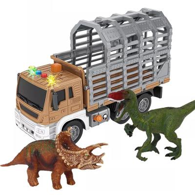 China 1:16 Friction Dinosaur Transport Car Truck Toy Kit For Kids With Light Electric Music 102.5X42.5X77cm for sale