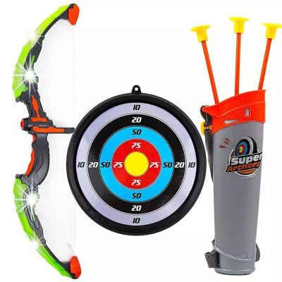 China Kids Outdoors Play Toy Bow Shooting Game Luminous Archery Bow Set 50X47X65cm for sale