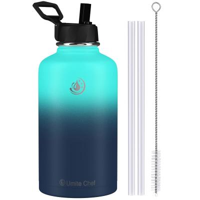 China Sustainable Leader Water Bottle, Umite Vacuum Insulated Wide Mouth Sports 18-64OZ Stainless Steel Water Bottle With New Wide Handle Straw Lid, for sale