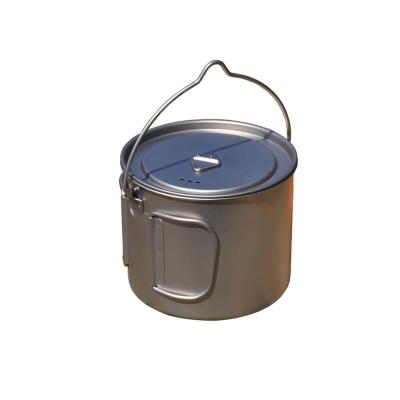 China Eco-friendly Non-rusting Portable Multifunctional Titanium 1100ML Camping Pot With D-type for sale