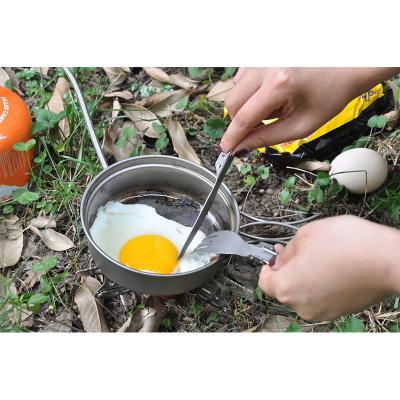 China Eco - Friendly Multi - Function 2 In 1 Cookware Outdoor Pure Titanium Frying Camping Pot for sale