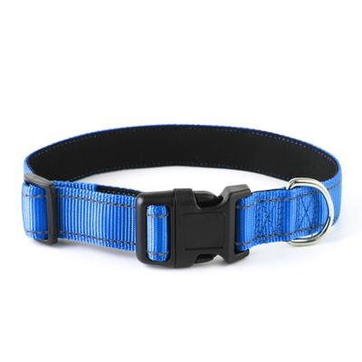 China Adjustable Safety Padded Nylon Collars For Small Medium Large Dogs Reflective Dog Collar With Buckle for sale