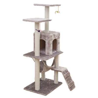 China Large Wall Mounted Scratching Wooden Climbing Floor To Ceiling Sustainable Cat Tree Tower for sale