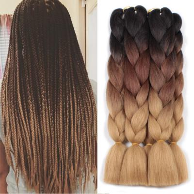 China unionbeauty Jumbo Braiding Hair Authentic Ombre Raw Material Synthetic Braiding Hair Wholesale Extension 100g 165g Hair 24 Inch For Braiding for sale