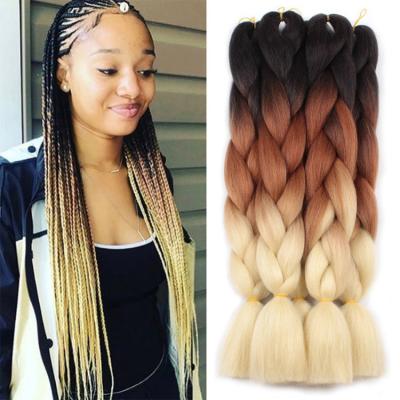 China unionbeauty Authentic Synthetic Braiding Hair Elephant Braiding Hair Ombre Braiding Hair Extensions Crochet Braids 24 Inch for sale