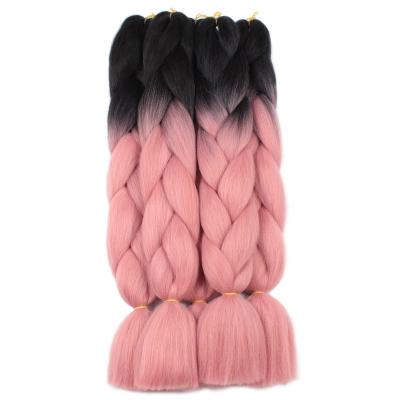 China unionbeauty Authentic Synthetic Braiding Hair 100g 165g 24 Inches Pre Stretched Ombre Hair Jumbo Braiding Hair Pieces For Braids for sale