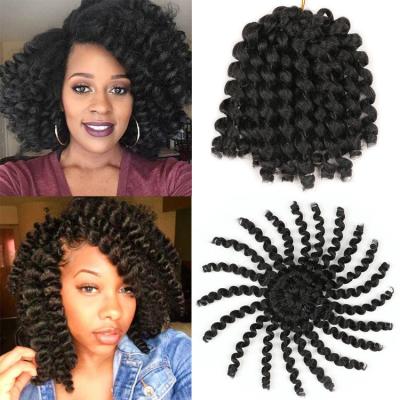 China UnionBeauty Natural Looking 20 Strands 8 Inch Crochet Braiding Hair Extension Synthetic Jamaican Bounce Ombre Wand Nervous Loop for sale