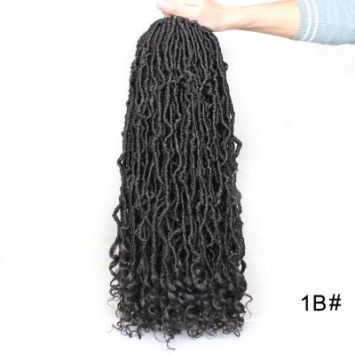 China Unionbeauty Prelooped Ombre Soft Curly Wavy Synthetic Dreadlocks Crochet Braids Styles Goddess NU Faux Locs With Hair Extensions for sale