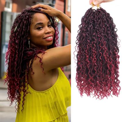 China Unionbeauty Pre-curled 14 18 inch Ombre Synthetic Crochet Braiding Hair Extension Distressed Bohemian Locs Bohemian Locs Bohemian Locs 3 for sale