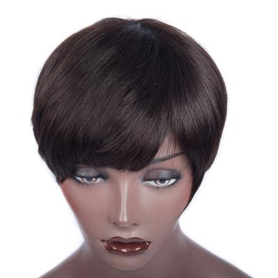 China Can Change Design The Wig And Bleached Any Color Popular Unionbeauty Pixie Human Hair Wig Brazilian 8 Inches Cut Short 1b/red 2 Tone Ombre Color Bob Wig With Wholesale Price for sale