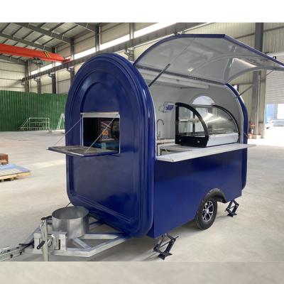 China Canning Factory Hanyi Round Breakfast Food Trailer Mobile Food Cart For Sale for sale