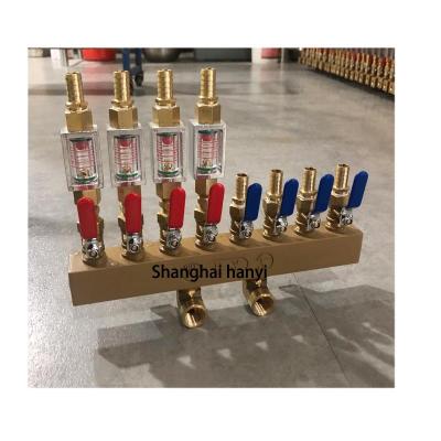 China Factory Hanyi Cooling Water Diverter 8 Point Manifold Brass Valve For Injection Molding Machine for sale