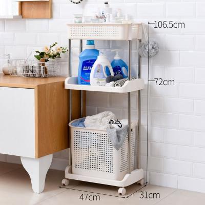 China Country Cheap Price 3 Layers Foldable Plastic Hollow-out Laundry Basket for sale