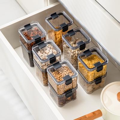 China Airtight Airtight Storage Boxes Oatmeal Food Container Stackable Plastic Boxes With Vent Hole In Cover for sale