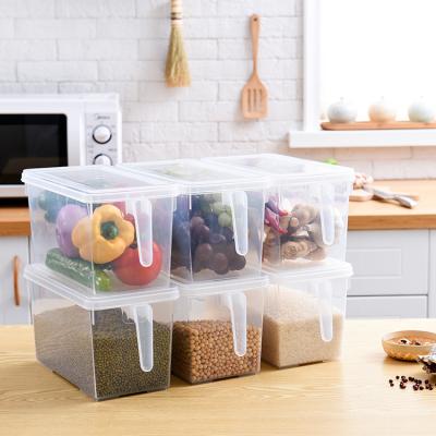 China 2021 sustainable kitchenmulti function hot plastic storage container box with handle for sale