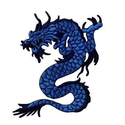 China Handmade Stick On Patch Design Custom Patches Embroidered Badges Iron On Logo Patches For Jeans Bags Dragon for sale