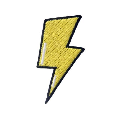 China Handmade Lightning Logo Embroidery Patch Iron on/Sew on Patches for Clothing for sale