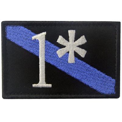 China Handmade 1* ONE DONKEY TO RISK ASTERISK Tactical Embroidered Sew on Hook and Loop Patch for Applique for sale