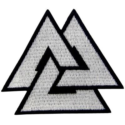 China Handmade Glow in the Dark Valknut Triangle Symbol Viking Norse Rune Tactical Iron Sew On On Patch for sale