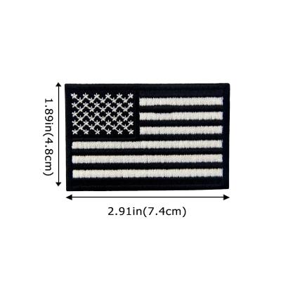 China Embird Handmade Wholesale Glow In Dark Tactical Embroidered USA Flag Iron On Sew On Patch for sale