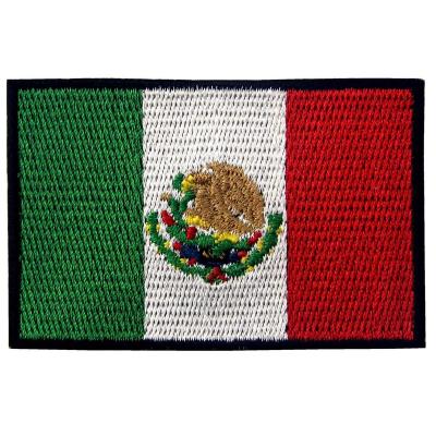 China Mexico Flag Handmade Iron-on / Sew-on Embroidered Mexican Pride National Emblem Applique for sale