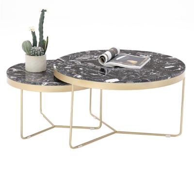 China Modern Living Room Corner Design Table Black Marble Top Coffee Table Furniture Living Room Gold Round Side Table for sale