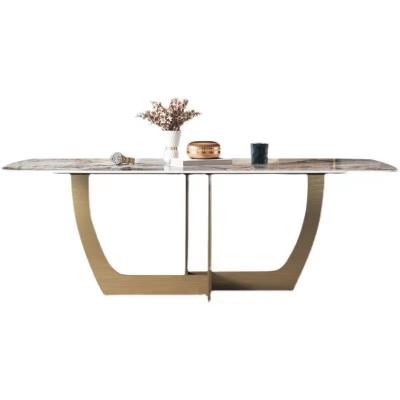 China Steady Golden black titanium stainless steel furniture manufacturer dining table wholesale for sale